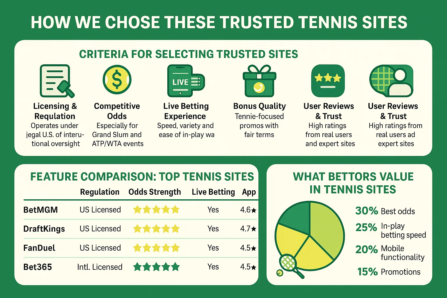 How We Chose These Trusted Tennis Betting Sites